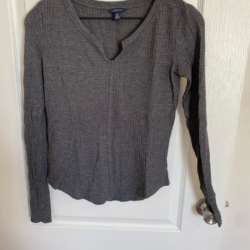 Aeropostale Charcoal Gray Long Sleeve Top